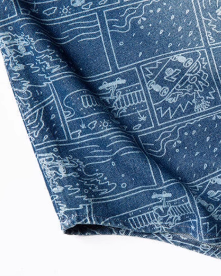 Graphic Tile Print Short Sleeve Shirt N0810