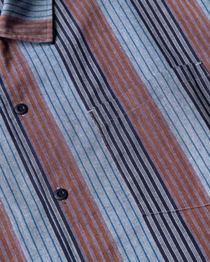 Multi Stripe Relaxed Shirt N0813