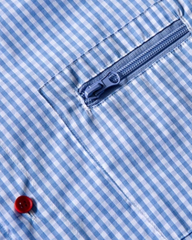 Color Button Accent Check Shirt N0821