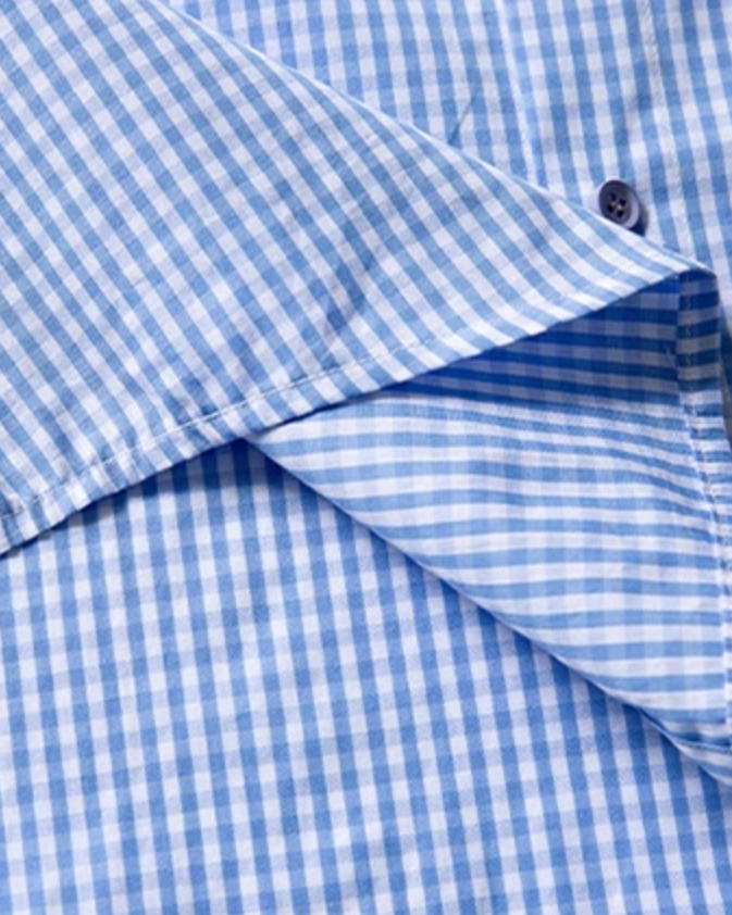 Color Button Accent Check Shirt N0821