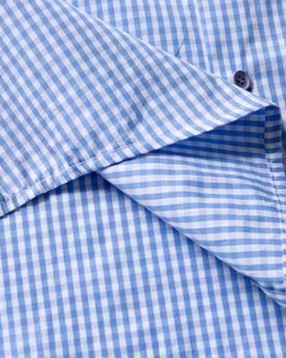 Color Button Accent Check Shirt N0821