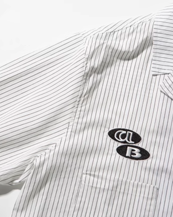 Clean Stripe Patch Shirt N0824
