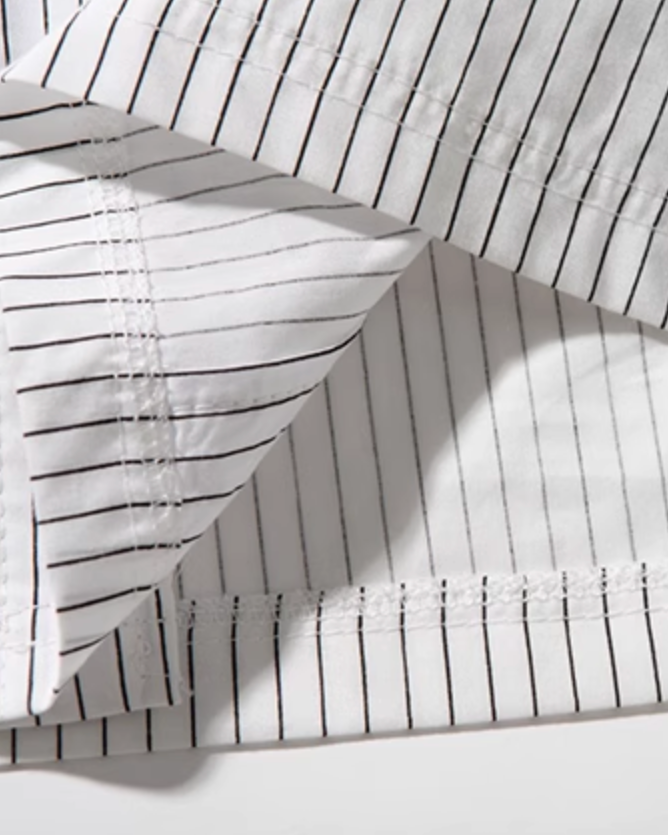 Clean Stripe Patch Shirt N0824