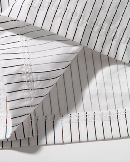 Clean Stripe Patch Shirt N0824