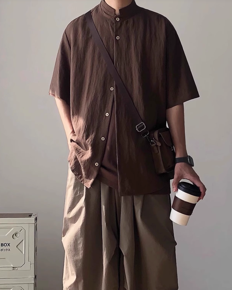 Retro Chinese Stand-Up Collar Shirt N0830