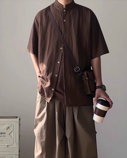 Retro Chinese Stand-Up Collar Shirt N0830