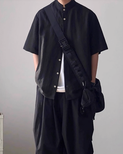 Retro Chinese Stand-Up Collar Shirt N0830