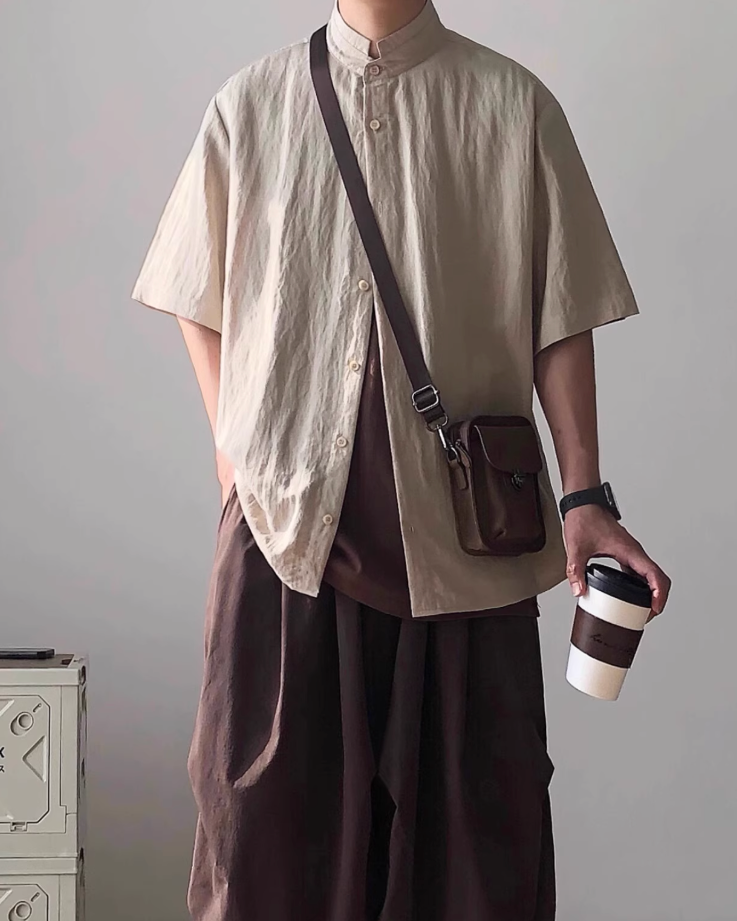 Retro Chinese Stand-Up Collar Shirt N0830