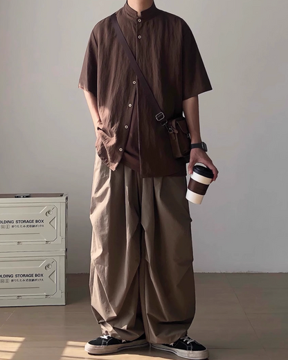 Retro Chinese Stand-Up Collar Shirt N0830