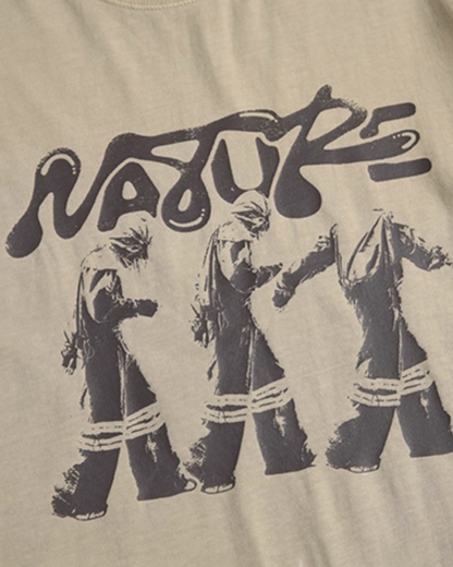 Washed Round Neck T-shirt N0798