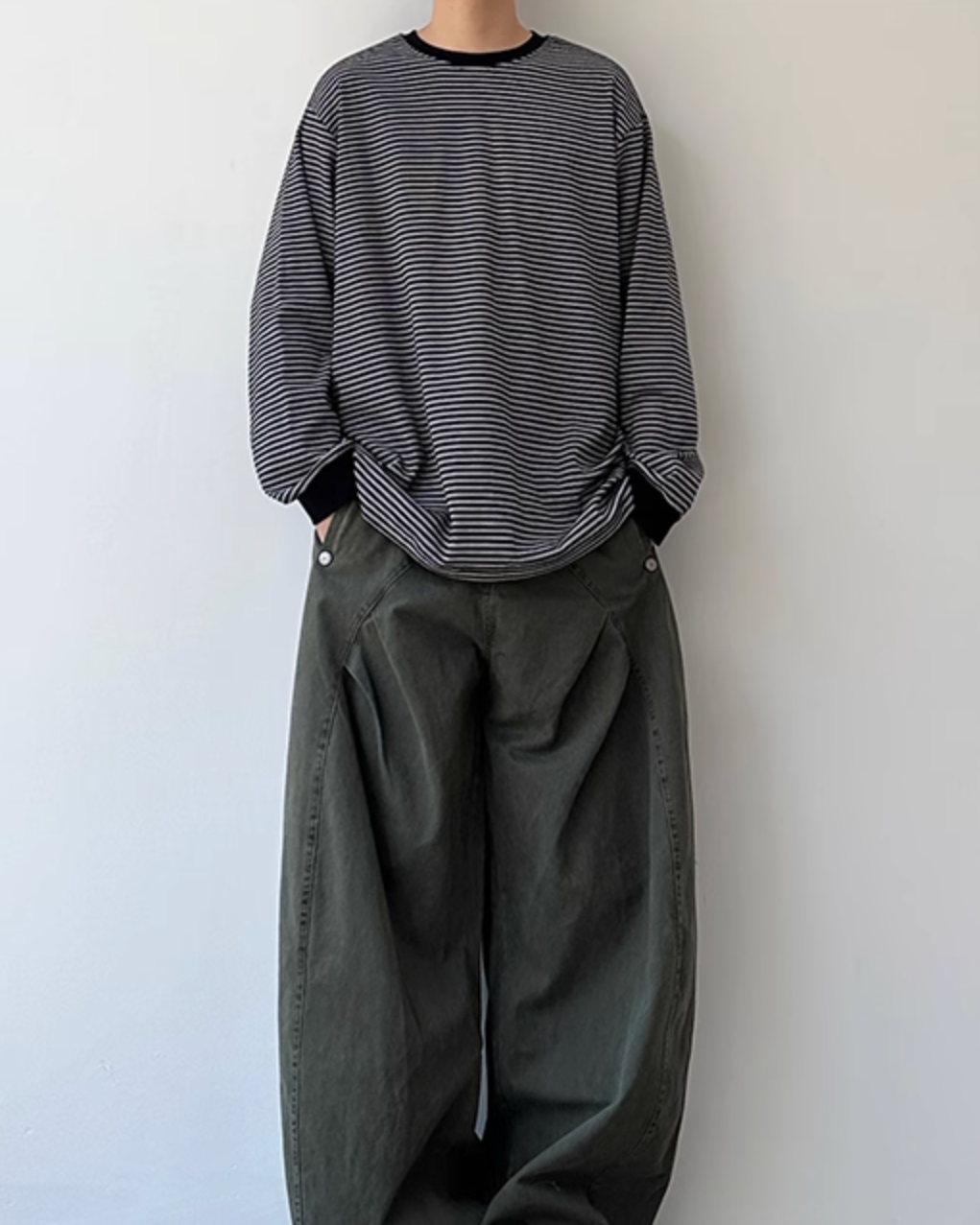 【OUTLET/即納】Retro Striped Long-Sleeve Tee N0847