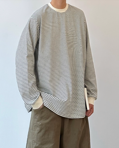【OUTLET/即納】Retro Striped Long-Sleeve Tee N0847
