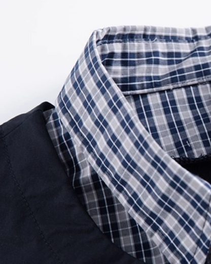 Retro Plaid Layered Shirt N0850