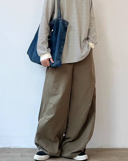 Retro Wide-Leg Work Pants N0854