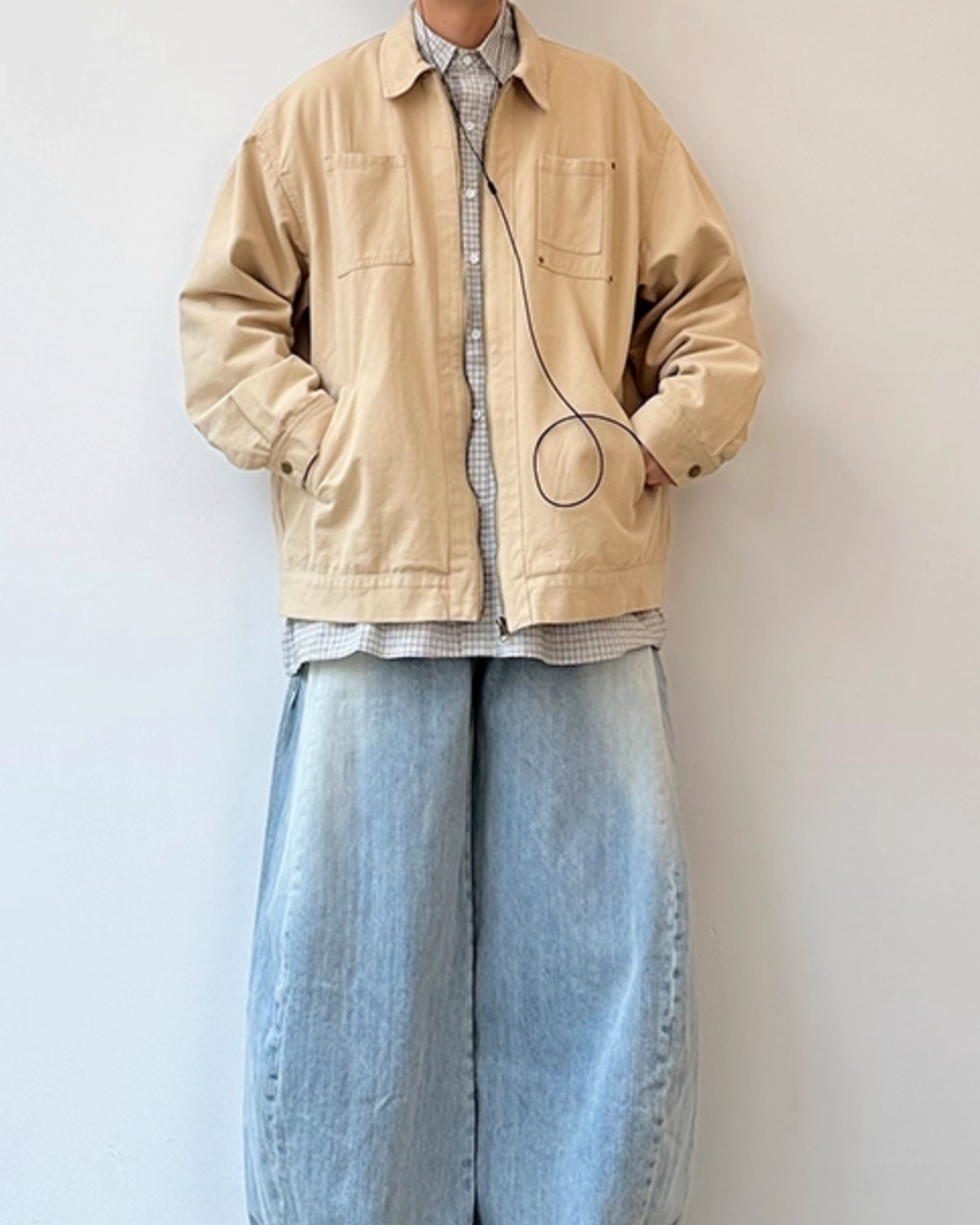 Retro Zipper Work Jacket N0856