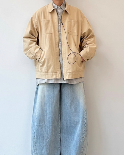 Retro Zipper Work Jacket N0856