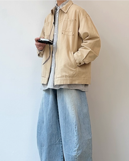 Retro Zipper Work Jacket N0856