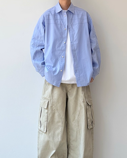 Stitch Line Lose Shirt N0858