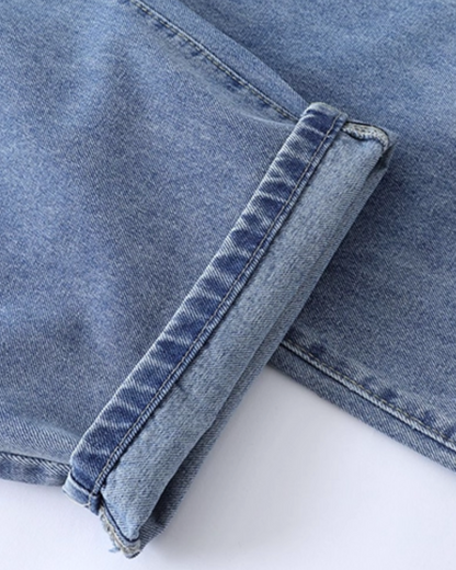 Wide Silhouette Fade Washed Jeans N0859