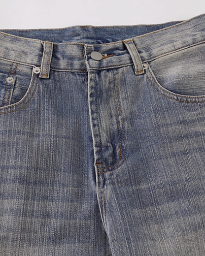 Wide Leg Classic Style Jeans N0860