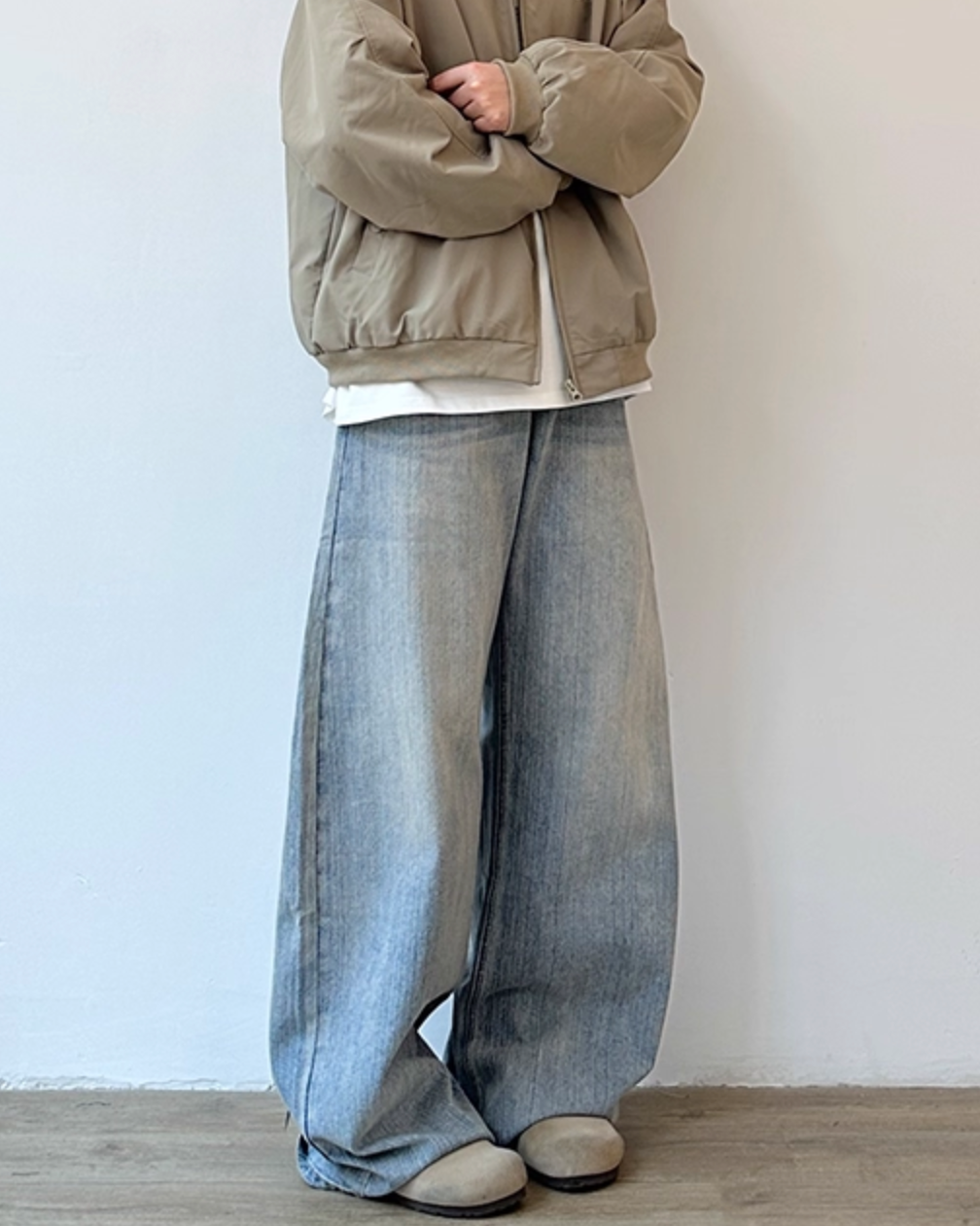 Wide Leg Classic Style Jeans N0860