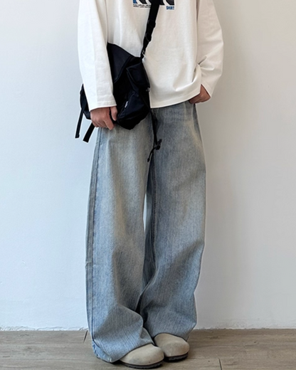 Wide Leg Classic Style Jeans N0860