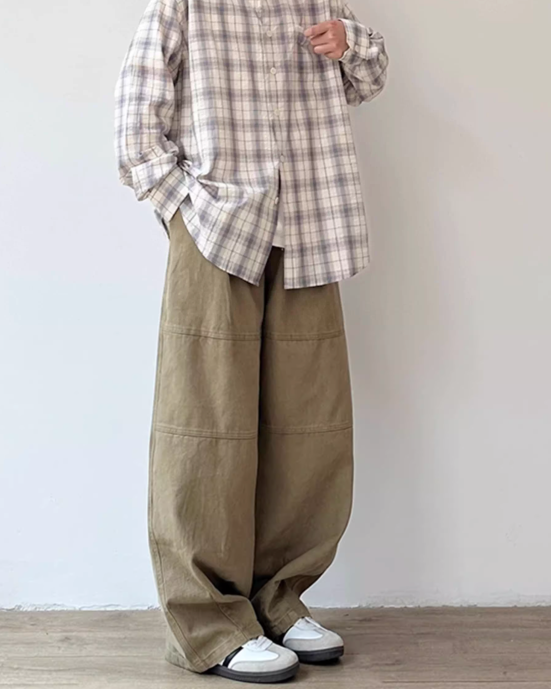 Retro Wide-Leg Work Pants N0869