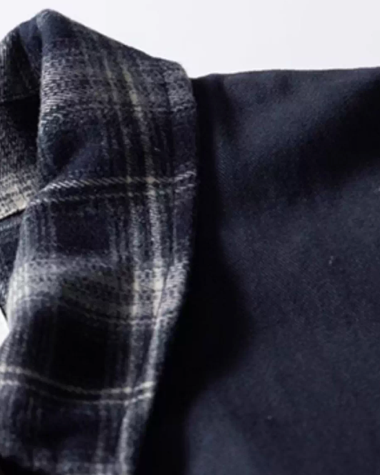 Plaid Fake Two-Piece Work Jacket N0874