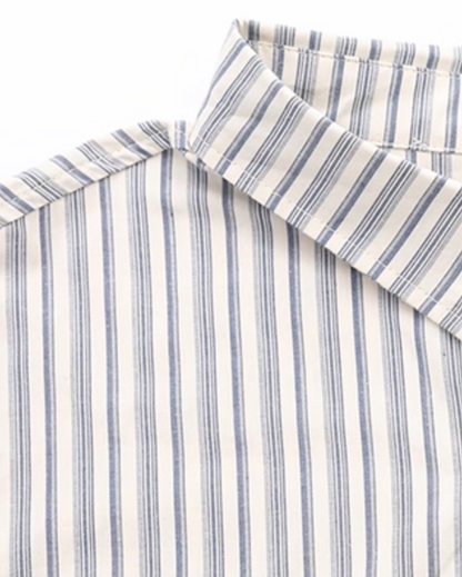 Simple Stripe Classic Long Sleeve Shirt N0879