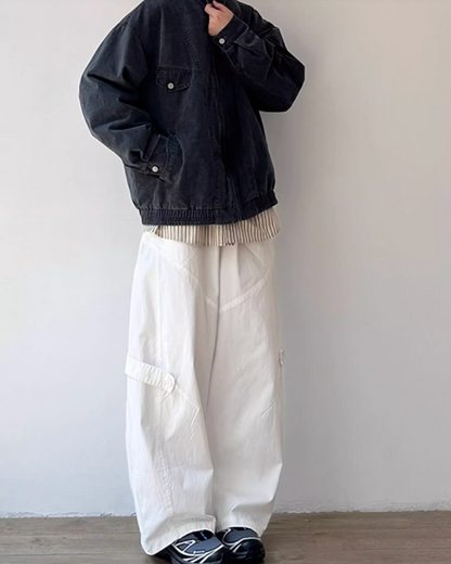 Retro Wide-Leg Work Pants N0880