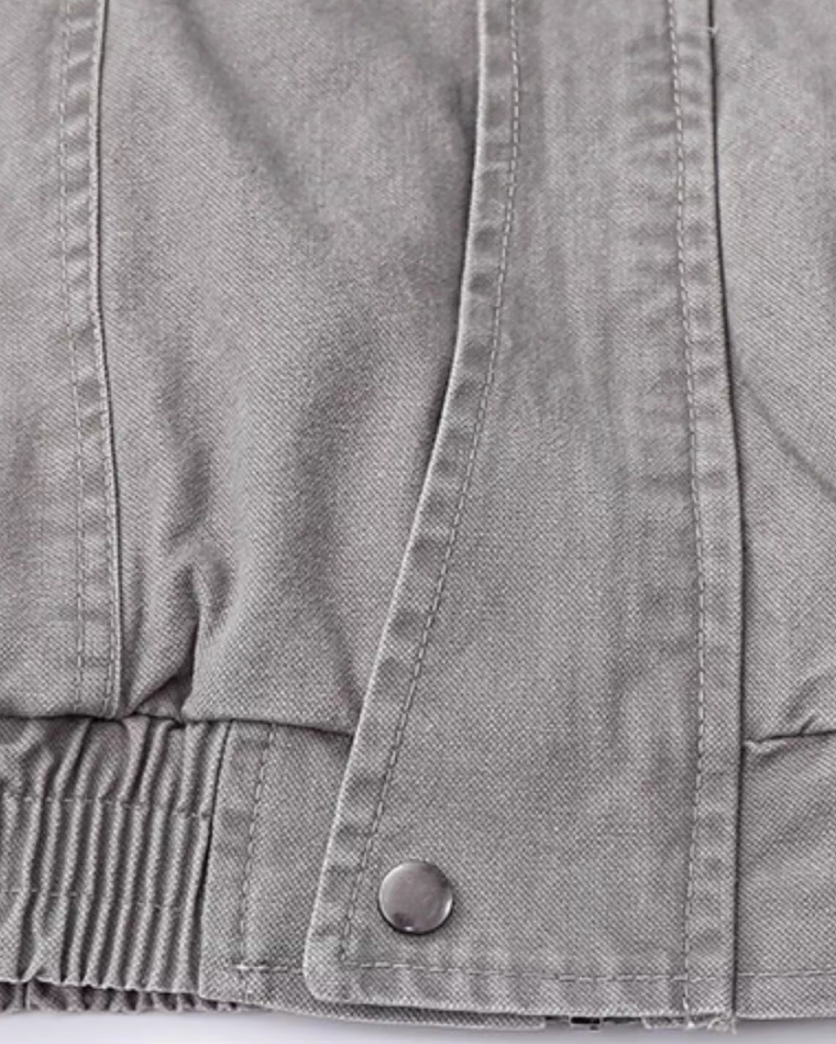 Relaxed Silhouette Stand Collar Jacket N0897