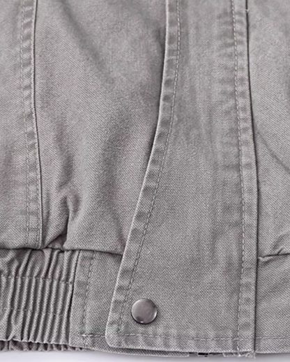 Relaxed Silhouette Stand Collar Jacket N0897