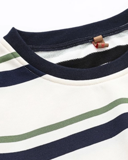 Border Line Loose Fit Long Sleeve T-shirt N0903