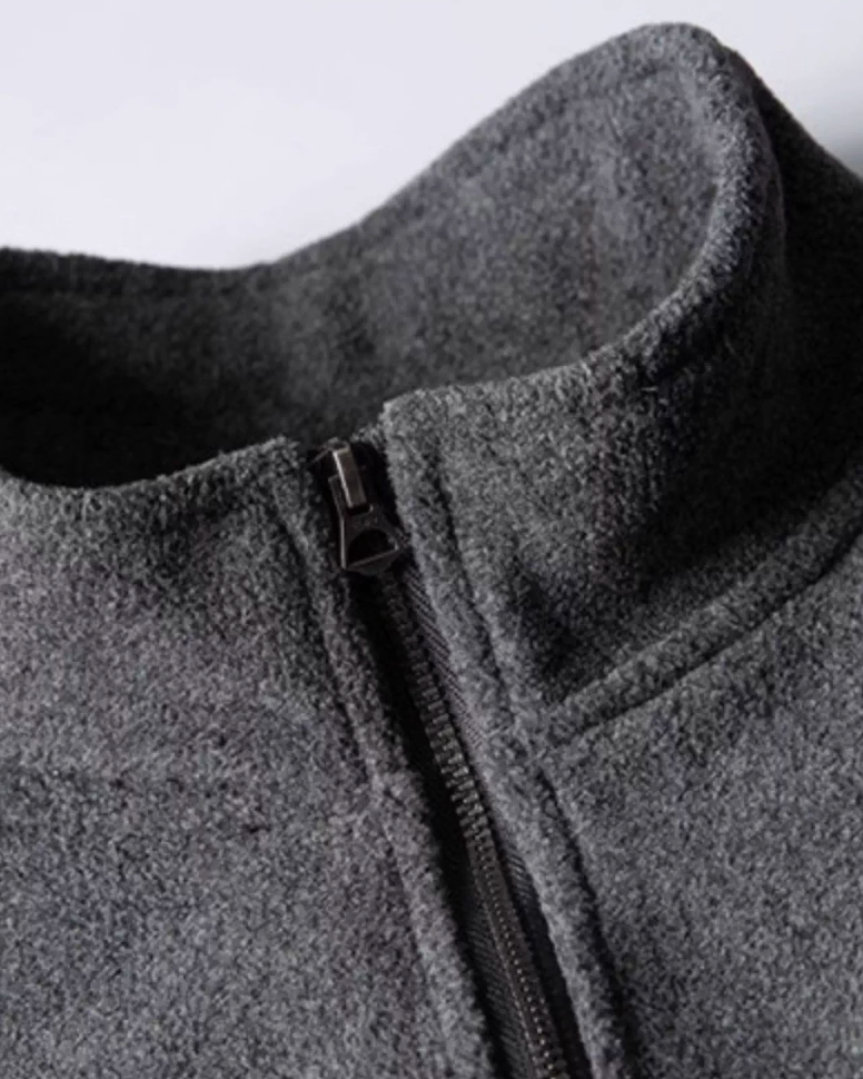 Simple Zip Pullover Long Sleeve Sweatshirt N0909