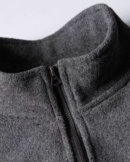 Simple Zip Pullover Long Sleeve Sweatshirt N0909