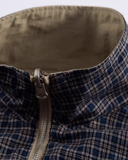 Reversible Check Stand Collar Jacket N0926