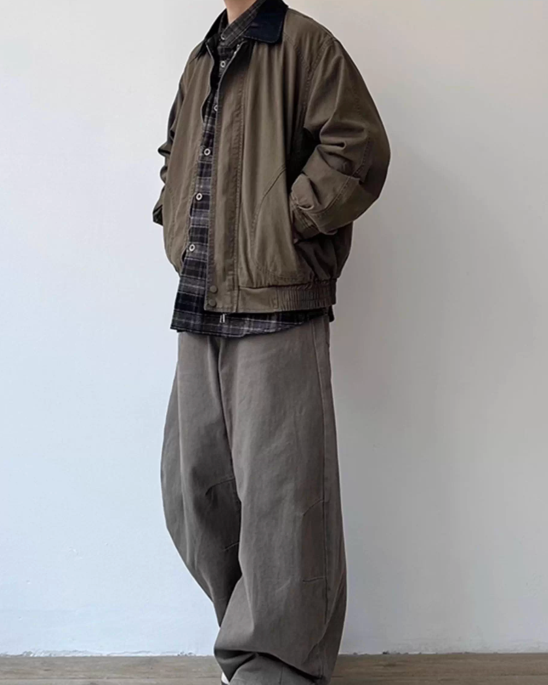 Dark Color Contrast Jacket N0928