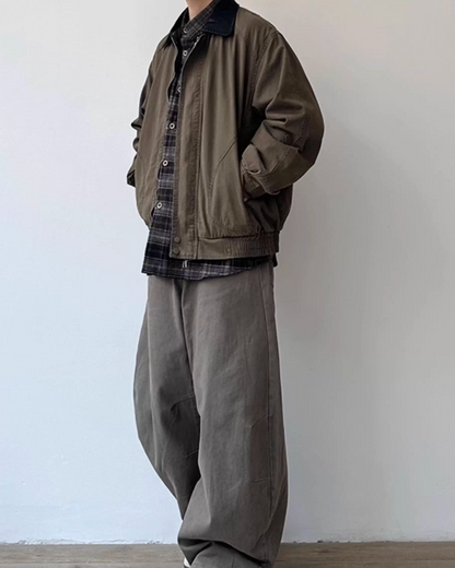 Dark Color Contrast Jacket N0928