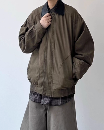 Dark Color Contrast Jacket N0928