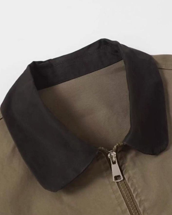 Two Tone Color Work Jacket N0932