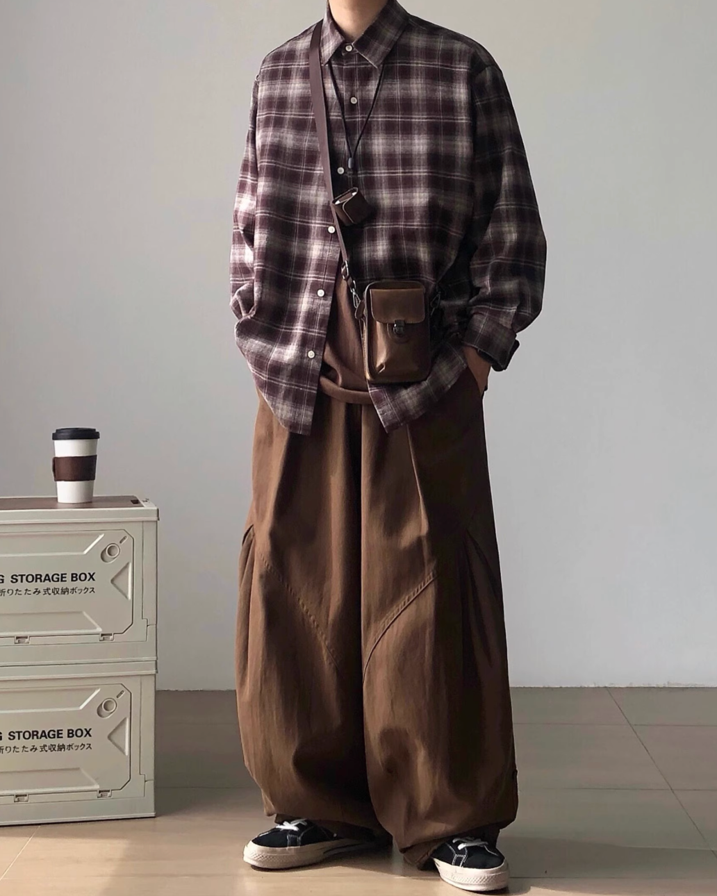 Check Oversized Shirt N0936