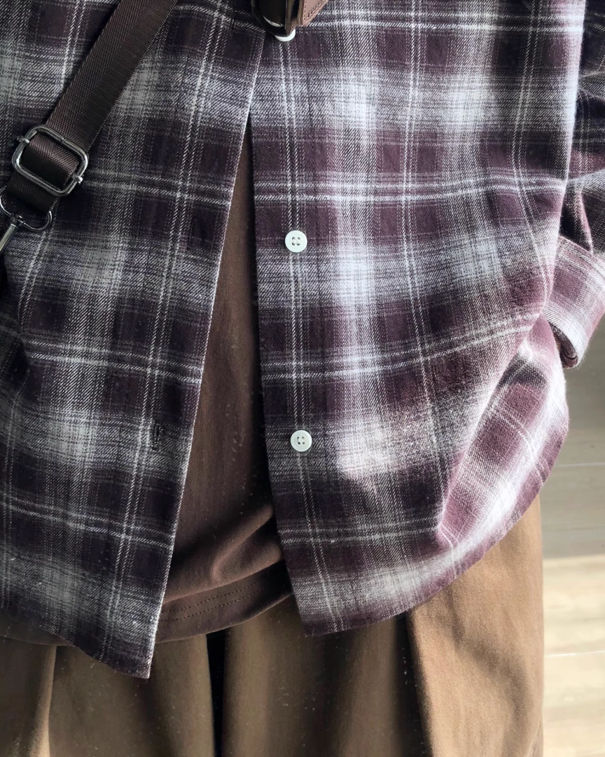 Check Oversized Shirt N0936