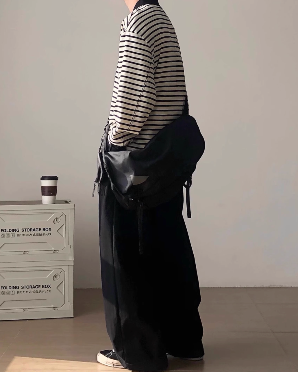 Border Loose Long Sleeve Shirt N0939