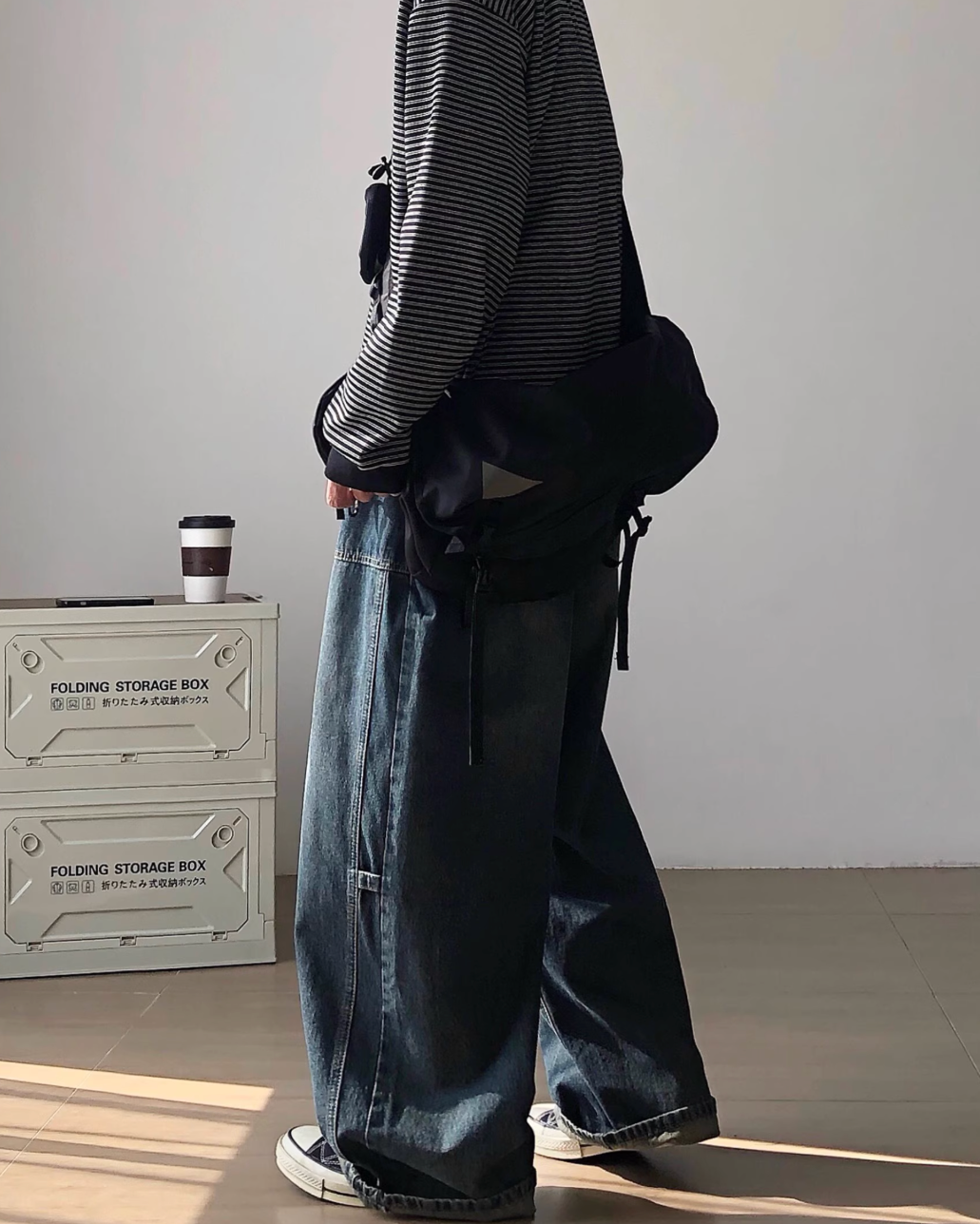 Vintage Wash Balloon Denim Pants N0941