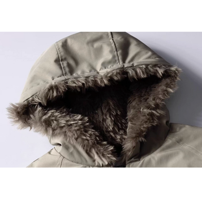 Volume Silhouette Fur Hood Jacket N0993