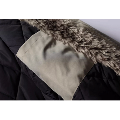 Volume Silhouette Fur Hood Jacket N0993