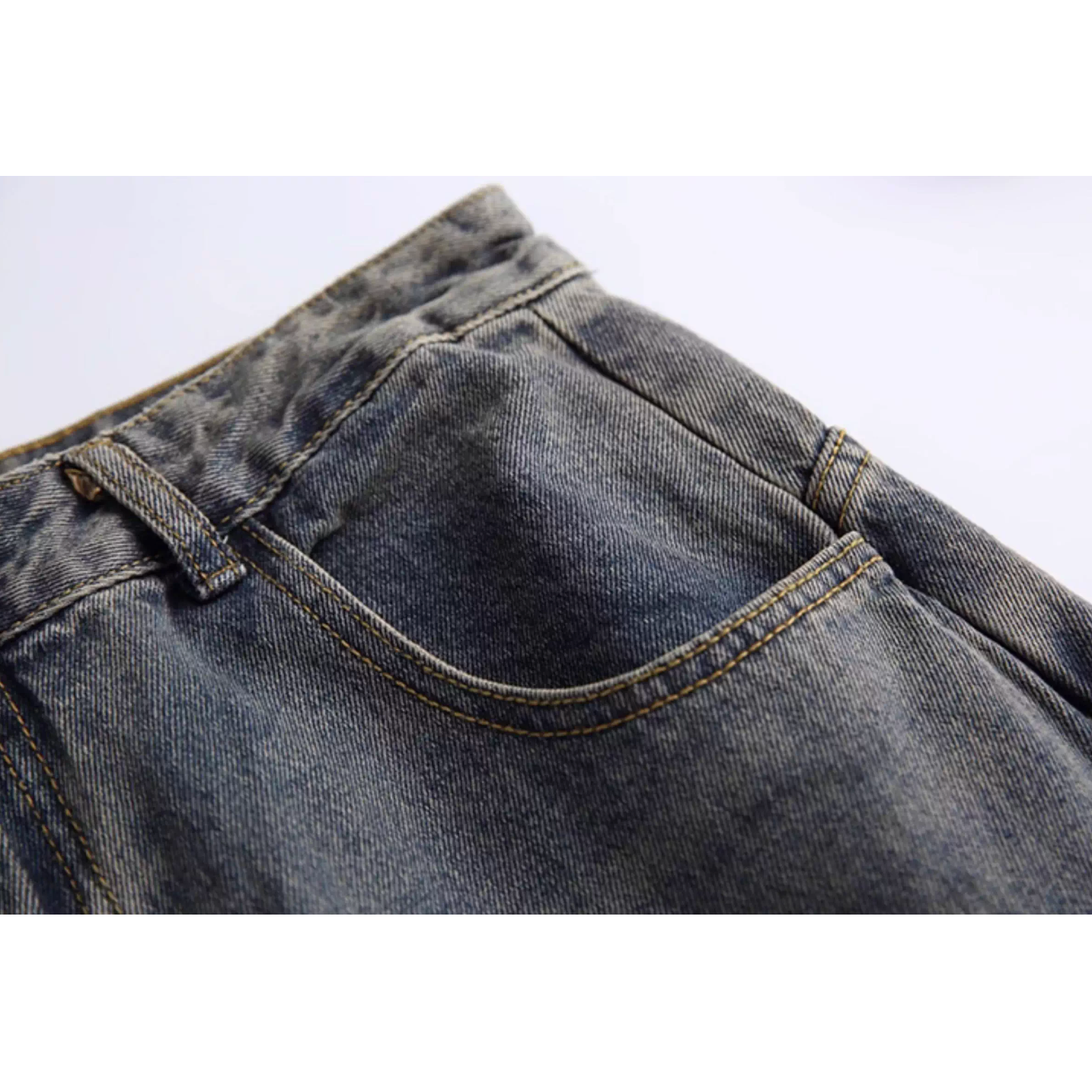 Volume Curve Loose Denim Pants N0994