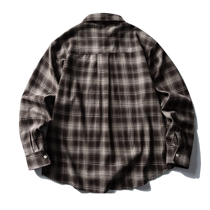 Check Casual Silhouette Long Sleeve Shirt N1000