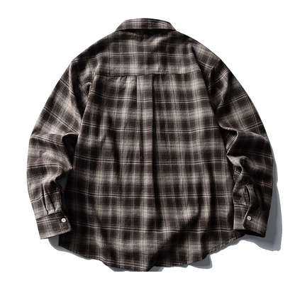 Check Casual Silhouette Long Sleeve Shirt N1000