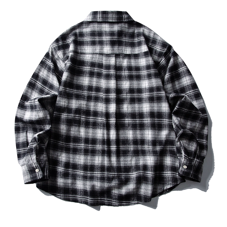 Check Casual Silhouette Long Sleeve Shirt N1000